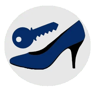 Schlüssel und High Heel Logo